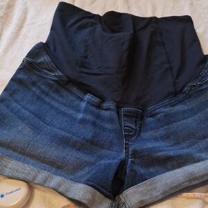 Isabel Maternity by Ingrid & Isabel Denim Shorts with Black Waistband
